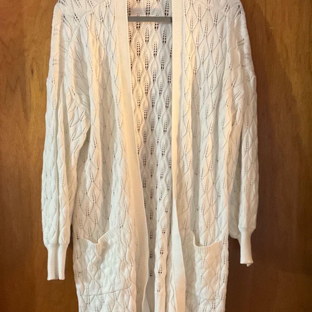 Elegant White Knit Women's Sweater